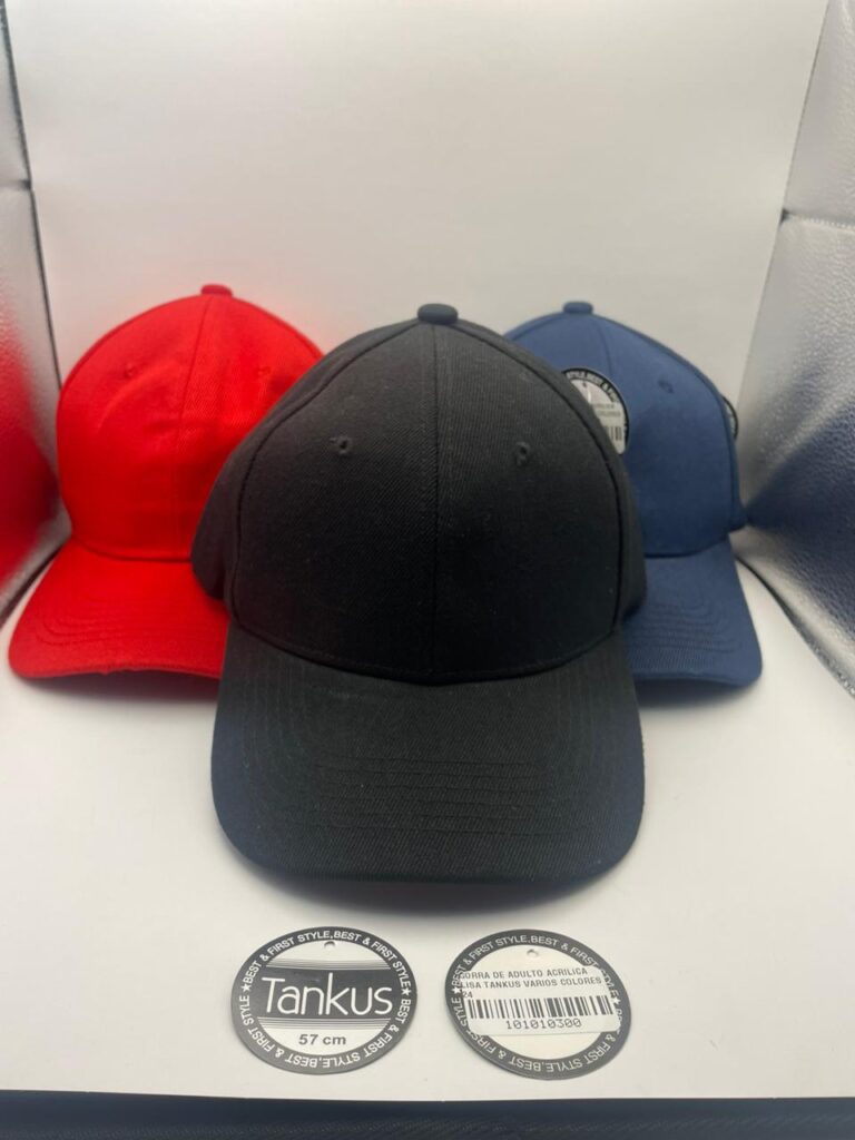 GORRA DE ADULTO ACRILICA LISA TANKUS VARIOS COLORES 24