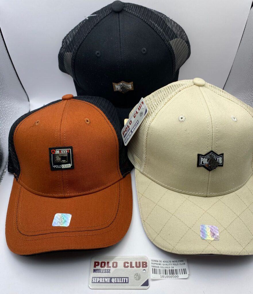 GORRA DE ADULTO NOBLESSE SUPREME QUALITY POLO CLUB VARIOS COLORES 24