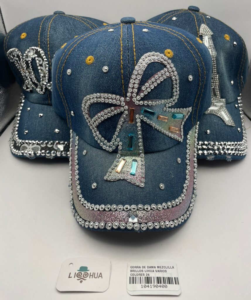 GORRA DE DAMA MEZCLILLA BRILLOS LIHUA VARIOS COLORES 24