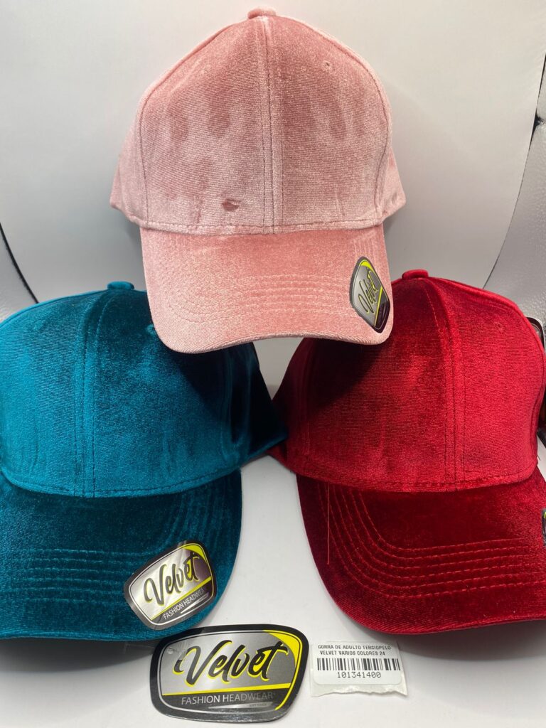 GORRA DE ADULTO TERCIOPELO VELVET VARIOS COLORES 24